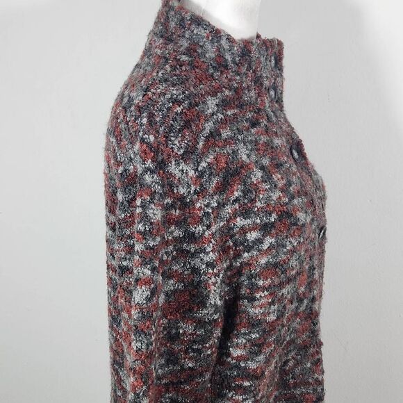 Woolrich Button-Front Cardigan Sweater Rust and Gray Wool Cardigan Size Small - Picture 4 of 9